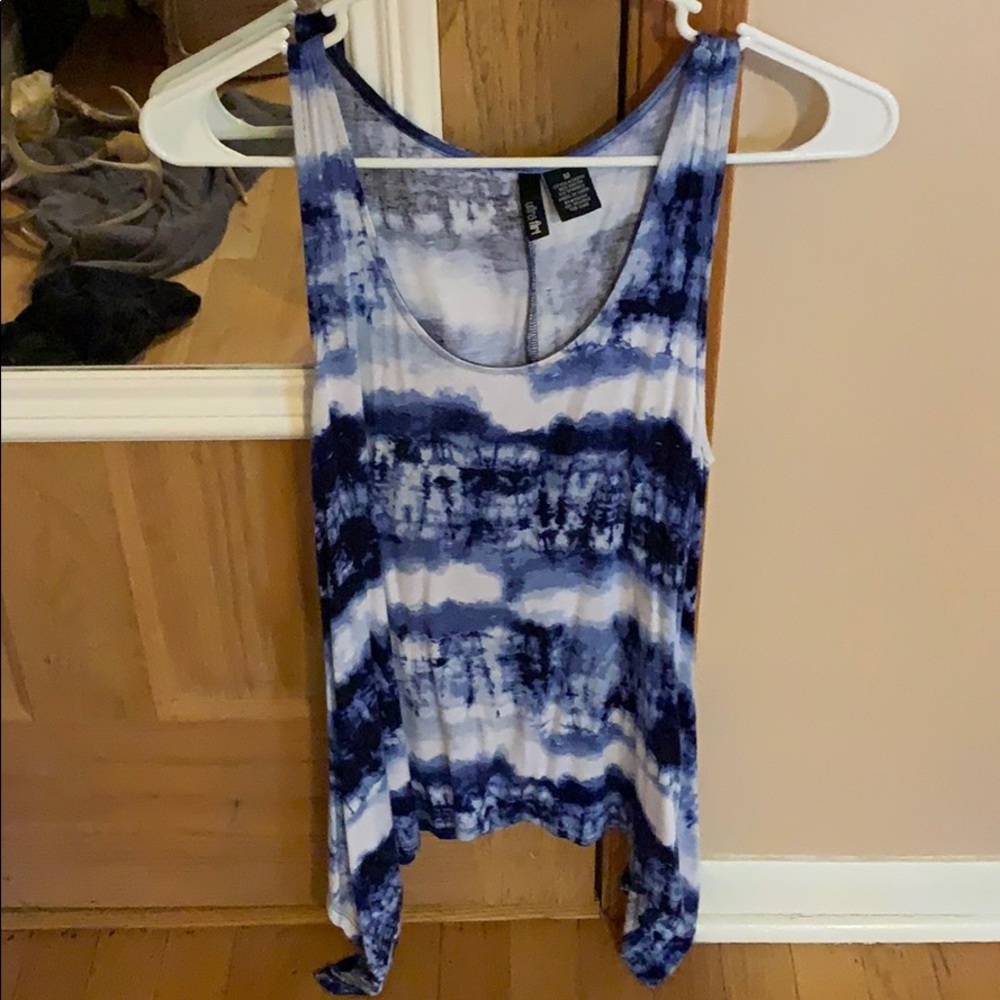 Blue tye dye tank top